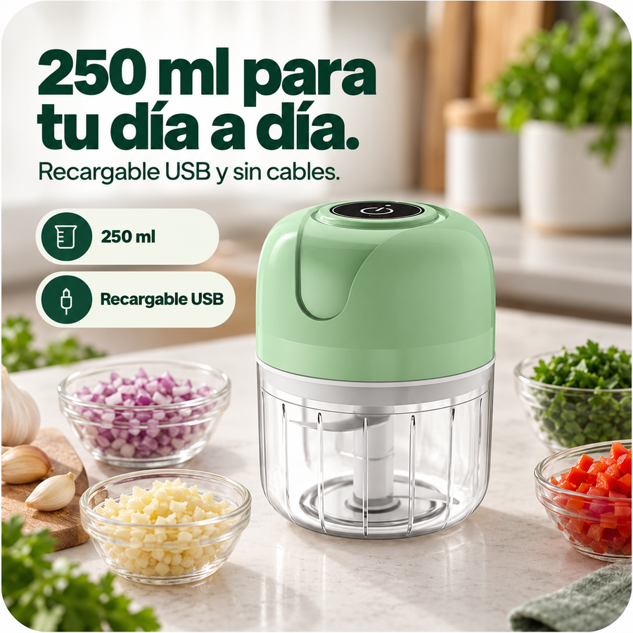 Mini Picadora Eléctrica de 250 ml
