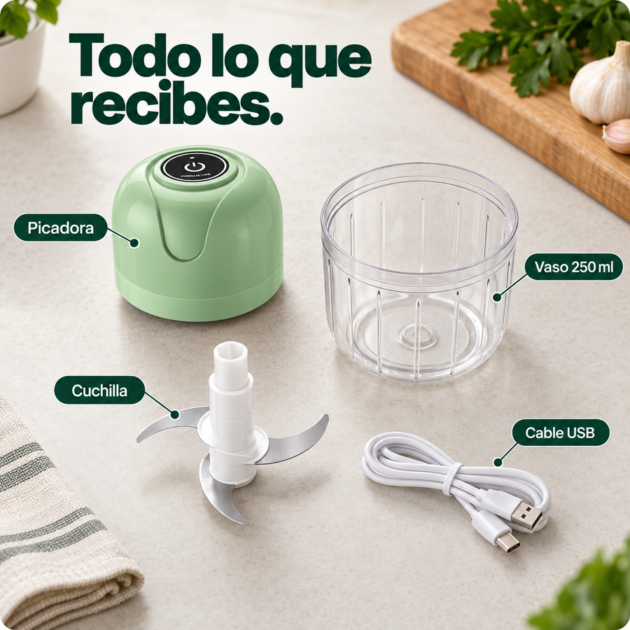 Mini Picadora Eléctrica de 250 ml