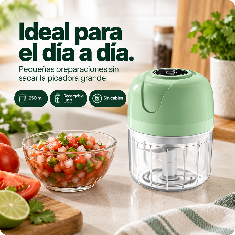 Mini Picadora Eléctrica de 250 ml